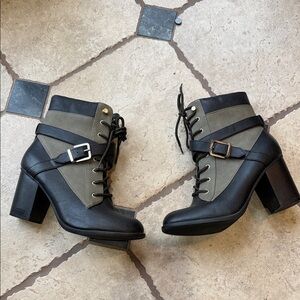 Apt. 9 Black and Gray Heeled Boots